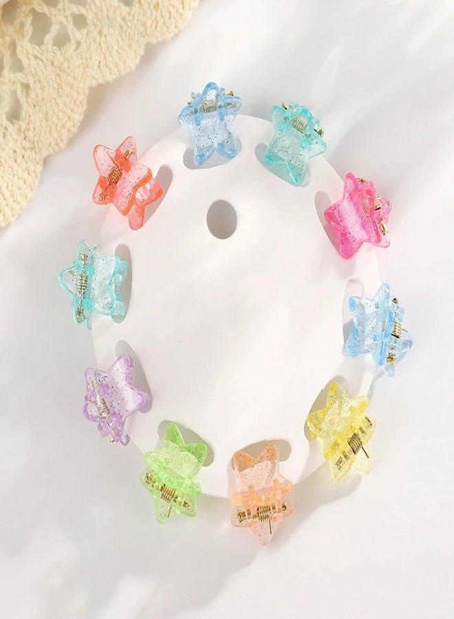 ccHuDE 100 Pcs Mini Star Hair Clip Sparkly Colorful Hair Barrettes Tiny Cute Jaw Clips Small Bangs Hair Clamps Glitter Claw Clips Non Slip Decorative Hairpins for Women Girls - Image 4